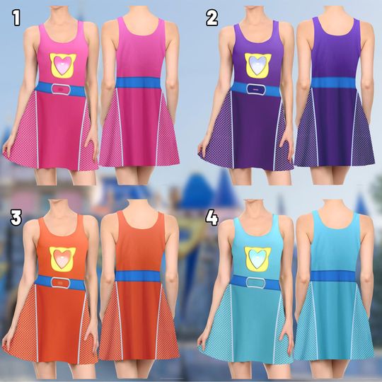 Cat SuperKitties Skater Dress, SuperKitties Skater Dress, Bitsy Ginny Sparks Buddy Inside Out Dress, SuperKitties Dress Gift, Gift For Mom