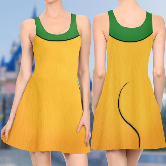 The Best Pal Mickey & Pluto 3D Costume Cosplay Skater Dress , Mickey Mouse Dress, Pluto Dog Mom Daughter Dress, Pluto Dog Dress Gift