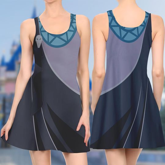 Hades Hercules 3D Cosplay Costume Skater Dress, Hercules Movie Dress, Hades Hercules Mom Daughter Dress, Hades Hercules Dress Gift