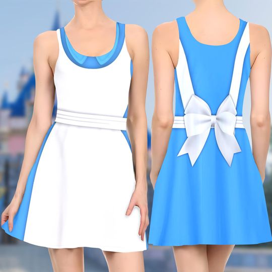 Alice 3D Costume Cosplay Skater Dress , Alice In Wonderland Dress, Alice In Wonderland Mom Daughter Dress, Alice In Wonderland Dress