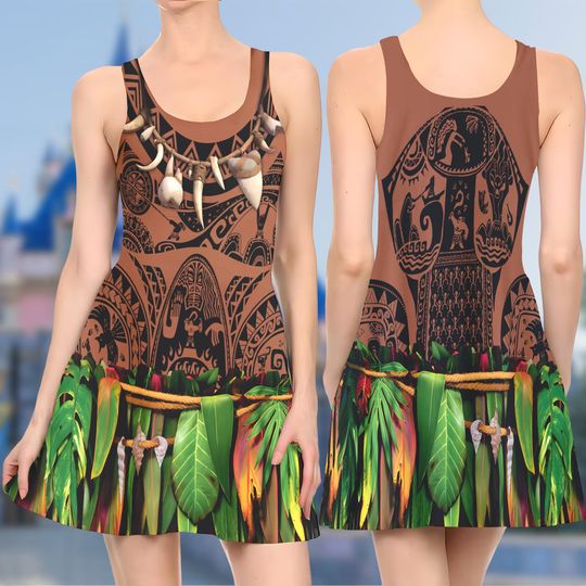 Maui Moana Skater Dress, Moana Movie Skater Dress, Maui Moana Movie Dress, Princess Movie Dress, Maui Moana Dress Gift, Gift For Mom