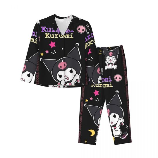 Sanrio Kuromi Women's Pajamas Sets Woman 2 Pieces Pajamas Female Couples Loungewear Suit Home Clothes
