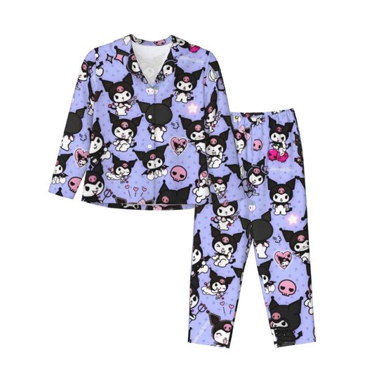Sanrio Kuromi Women's Pajamas Sets Woman 2 Pieces Pajamas Female Couples Loungewear Suit Home Clothes