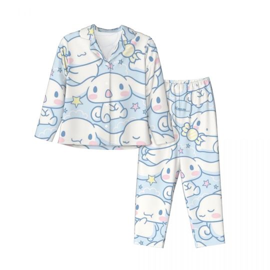 Sanrio Cinnamoroll Women's Pajamas Set 2 Piece Set For Women Casual Long sleeve Suit