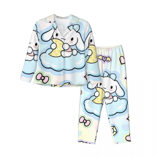 Sanrio Cinnamoroll Women's Pajamas Set 2 Piece Set For Women Casual Long sleeve Suit