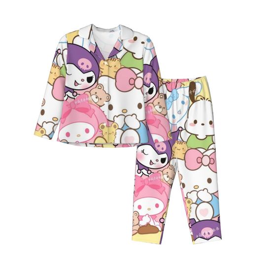 Sanrio Hello Kitty Women Pajamas 2 Pieces Set Loungewear pyjama pour femme