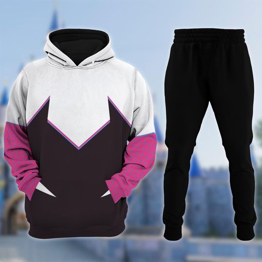 Spider Gwen Stacy Cosplay Outfit, Ghost-Spider Cosplay Costume Hoodie, Halloween 3D Costume Shirt, Hero Movie Character All Over Print Shirt