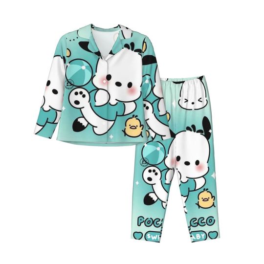 Sanrio Pochacco Women Pajamas 2 Pieces Set Loungewear pyjama pour femme