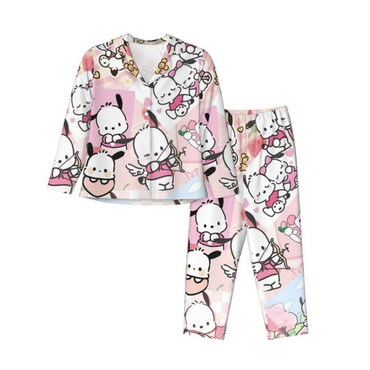 Sanrio Pochacco Women Pajamas 2 Pieces Set Loungewear pyjama pour femme
