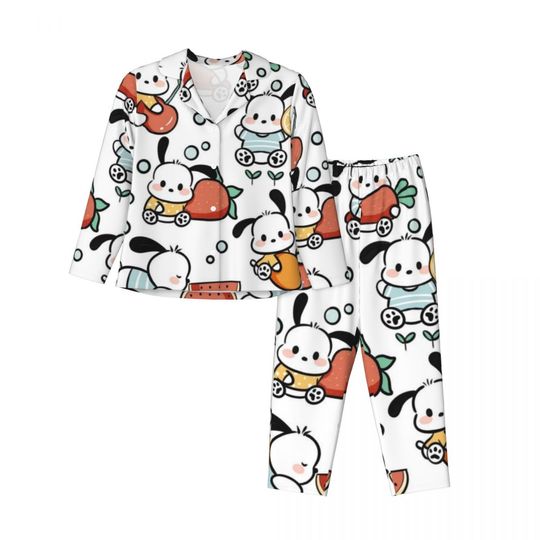 Sanrio Pochacco Women's Pajamas Set 2 Piece Set For Women Casual Long sleeve Suit