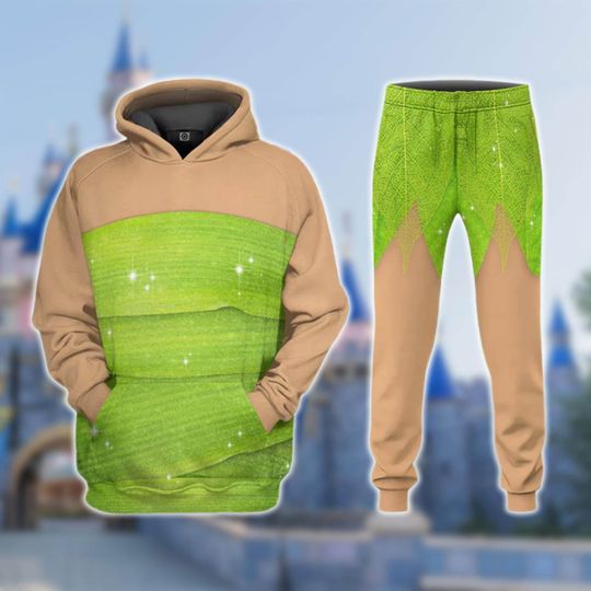Tinker Bell Costume Hoodie, Flying Fairytale Cosplay Costume 3D Hoodie, Cartoon Character Costume Hoodie, All Over Print Outfit