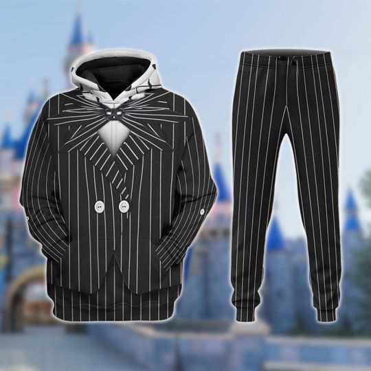 Jack Skellington Costume Hoodie, The Nightmare Before Christmas Cosplay Costume, Cartoon Character Costume Hoodie, All Over Print Shirt