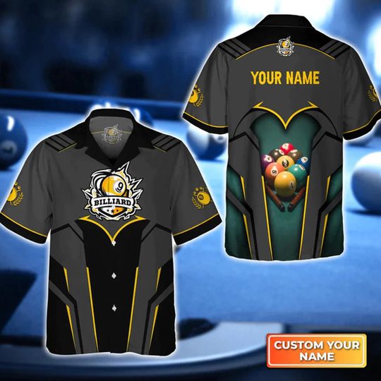 Personalized Billiard Pool 9 Ball Badge Hawaiian Shirt, Billiard Sport Shirt, Gift for Billiard Players, Billiard Team Shirt,Billiard Lovers