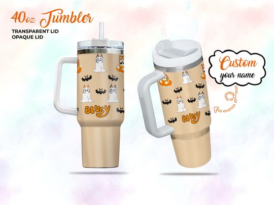 Halloween BlueyDad Tumbler 40 Oz, Personalized BlueyDad Tumbler Handle