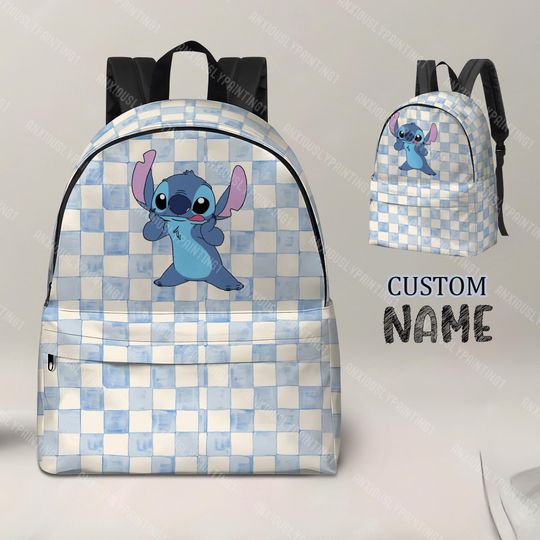 Blue Stitch Backpack, Stitch Backpack, Back To School Bag, Travel Bag, Kid Adult Backpack