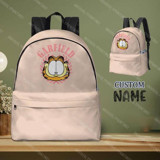 Garfield Cat Backpack, Garfield Cartoon Backpack, Back To School Bag, Travel Bag, Kid Adult Backpack