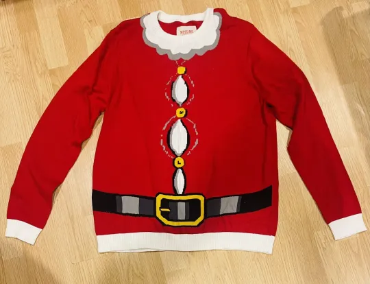 Mossimo Supply Co. Ugly Christmas Sweater Santa XL 100% Cotton