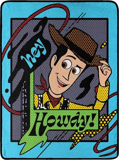 Northwest Toy Story Micro Raschel Throw Blanket, 46" x 60", Pop Art Woody