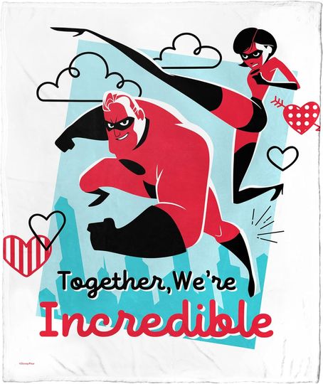 Northwest Incredibles Silk Touch Throw Blanket, 50" x 60", Incredible Together