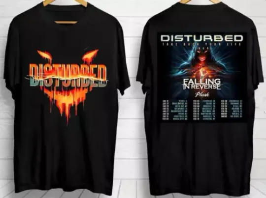 Disturbed 2024 Tour Shirt  Disturbed with Falling in Reverse Concert T-shirt