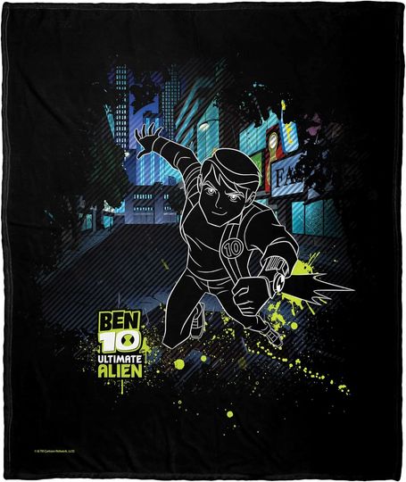 Northwest Cartoon Network - Ben 10 Silk Touch Throw Blanket, 50" x 60", Ultimate Alien