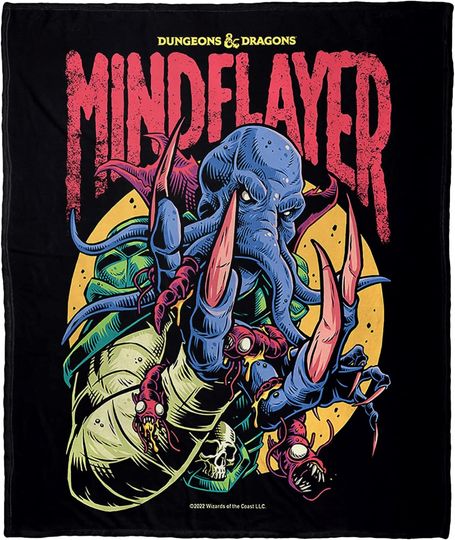 Northwest Dungeons & Dragons Silk Touch Throw Blanket, 50" x 60", Mindflayer