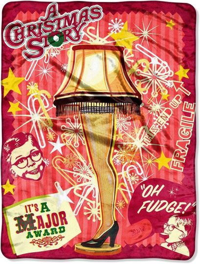 Northwest A Christmas Story Micro Raschel Throw Blanket, 46" x 60", Retro Lamp