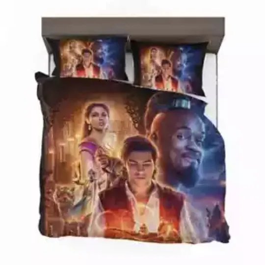 Disney Aladdin Movie Will Smith Mena Massoud Naomi Scott Bedding SetPillowcase