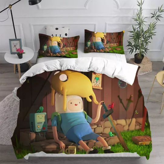 Cosplay Anime Adventure Time 3D Duvet Cover Bedding Set Pillowcase Quilt Single