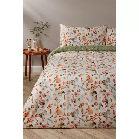 Homelife Autumn Fall Animal Duvet Set Kingsize Bed