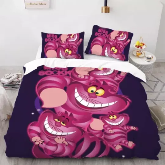 Cheshire Cat Duvet Cover Pillowcase Bedding Set Duvet Cover Animal Duvet Cover