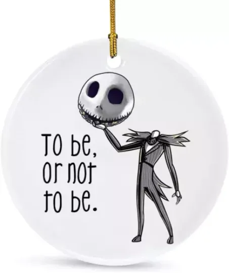Funny Jack Skellington Christmas Ceramic Ornament Merry Christmas Home Decoratio