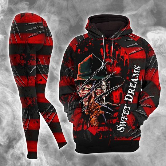 Freddy Krueger Hoodie Leggings, Freddy Krueger Shirt, Horror Movie Hoodies, Halloween Yoga Leggings, Horror Unisex Hoodie For Men