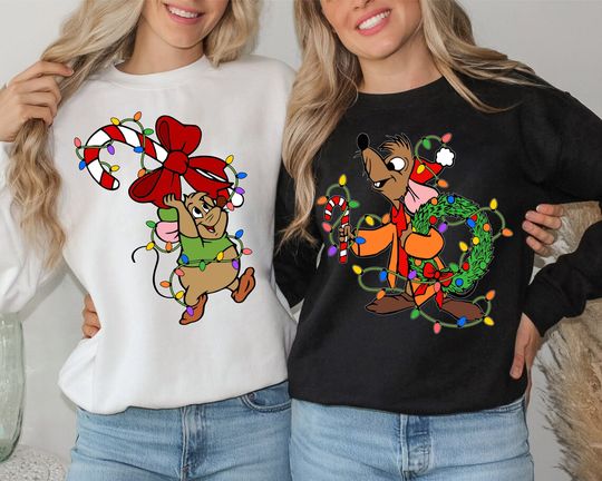 Gus-Gus And Jaq Christmas Sweatshirt, Gus And Jaq Disney Trip Shirt, Winter Family Vacation Shirt, Disney Xmas Friends Matching Tee