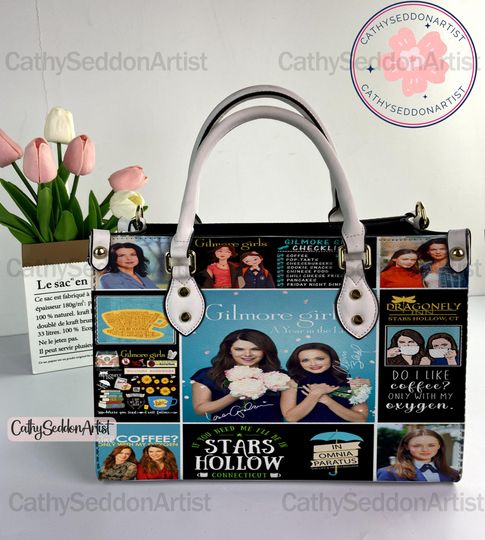 Gilmore Girls Leather Handbag, Gilmore Girls Xmas Woman Handbag, Shoulder Bag, Crossbody Bag, Top Handle Bag, Vintage Handbag