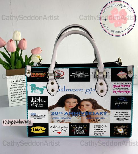 Gilmore Girls Leather Handbag, Gilmore Girls Xmas Woman Handbag, Shoulder Bag, Crossbody Bag, Top Handle Bag, Vintage Handbag