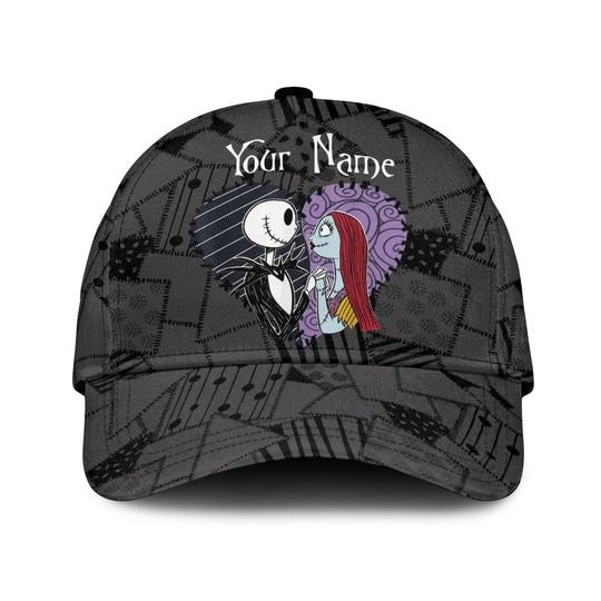 Personalized Jack And Sally Hat, Nightmare Before Christmas Movie, Disneyland Halloween Family Classic Cap, Fall Season Trip Snapback H