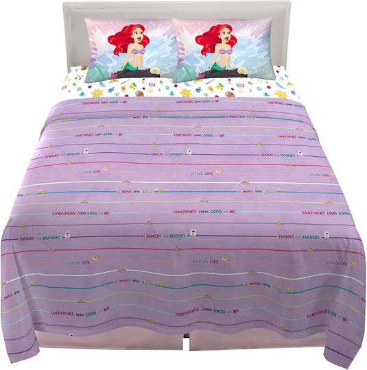 Disney Princess Kids Bedding Super Soft Microfiber Sheet Set, Full, "Official" Disney Product By Franco