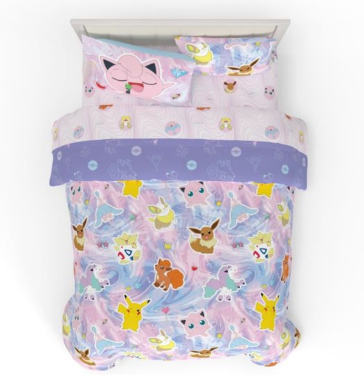 Discover Franco PKM Girl Anime Kids Bedding Super Soft Comforter and Sheet Set with Sham, 7 Piece Full Size,