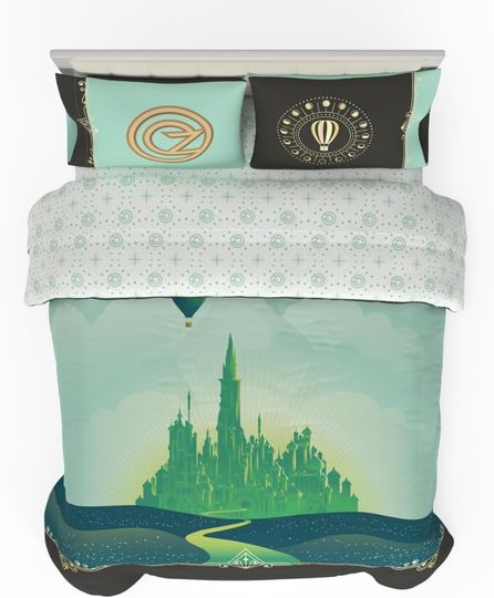 Franco Collectibles Wicked Elphaba and Glinda Bedding 5 Piece Super Soft Reversible Comforter and Sheet Set, Full,