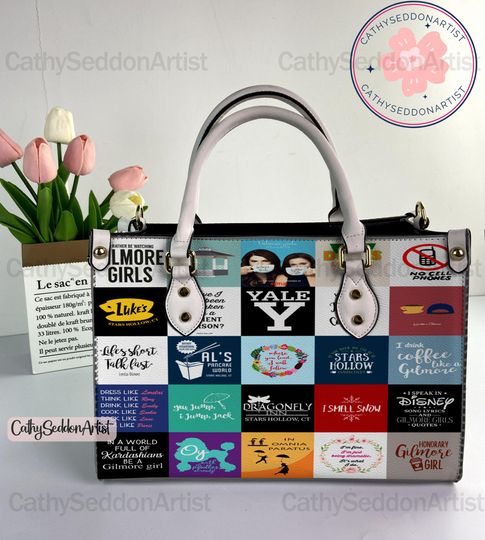 Gilmore Girls Leather Handbag, Gilmore Girls Xmas Woman Handbag, Shoulder Bag, Crossbody Bag, Top Handle Bag, Vintage Handbag