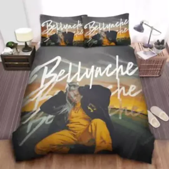 Billie Eilish In Bellyache Painting Bedding Set | Music Lover Bedding | Music Tour Merch | Gift For Fan