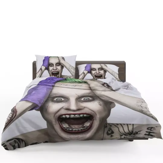 Joker Suicide Squad Movie Quilt Duvet Cover Set Bedding Bedspread Super King