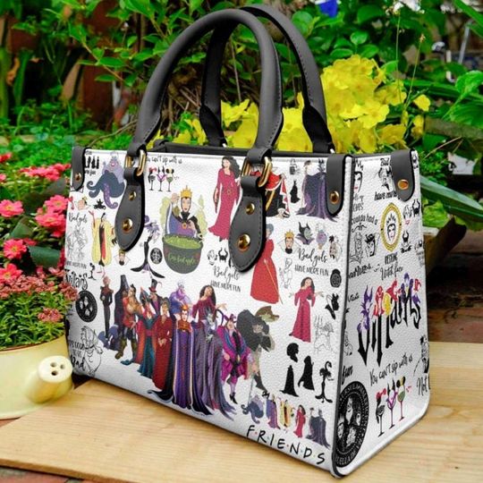 Disney villains Leather Bag Handbag, Disney Women Purses, Disney Lover's Handbag, Shopping Bag