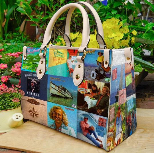 Jimmy Buffett Leather Bag, Crossbody Bag, Jimmy Buffett Leather Handbag, Jimmy Buffett Shoulder Bag, Top Handle Bag