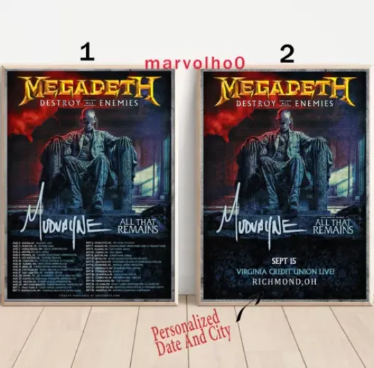 Custom Megadeth Destroy All Enemies Tour 2024 Poster