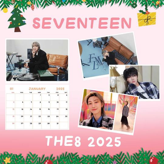The8 Calendar 2025 / Seventeen calendar 2025 / The8 Seventeen wall calendar 2025 Sunday start & Monday start