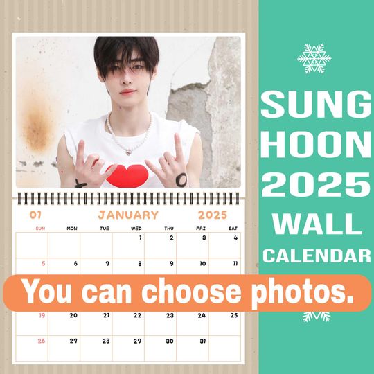 SUNGHOON ENHYPEN Wall Calendar 2025, Kpop Calendar 2025, Christmas Gift, Enhypen Merch, Enhypen Gift,  Sunghoon Enhypen Bias