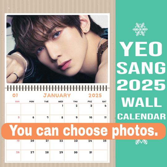Yeosang Ateez Wall Calendar 2025, Kpop Calendar 2025, Christmas Gift, Ateez Merch, Ateez Gift, Yeosang Ateez Bias, Yeosang Calendar
