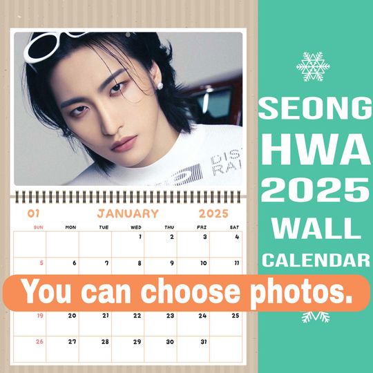 Seonghwa Ateez Wall Calendar 2025 , Kpop Calendar 2025, Christmas Gift, Ateez Merch, Ateez Gift, Seonghwa Ateez Bias